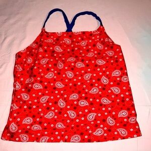 Ocean Pacific Girl’s Red, White Abs Blue Tankini Top. Quality AND Good Looks